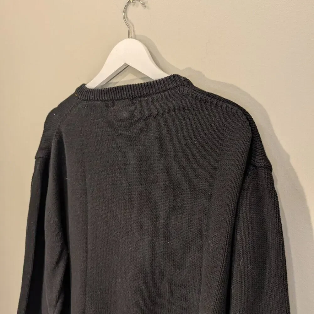 IZOD Club Sweater Vintage Golf Men's 80s 90s Preppy Charm Black Blue - Size XL